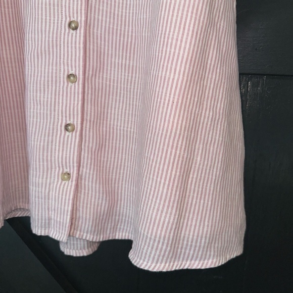 Abercrombie & Fitch Pink Striped Tie Front Cotton Button Front Retro Boho Dress - Picture 7 of 12